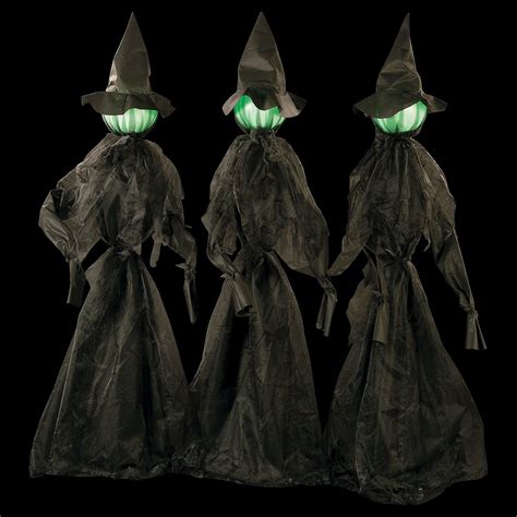 Glowig face witch halloween decoration set